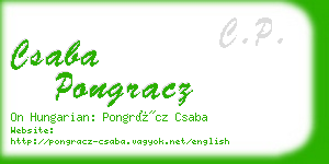 csaba pongracz business card